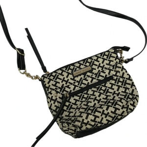Tommy Hilfiger Crossbody Black and Gold Monogram Purse